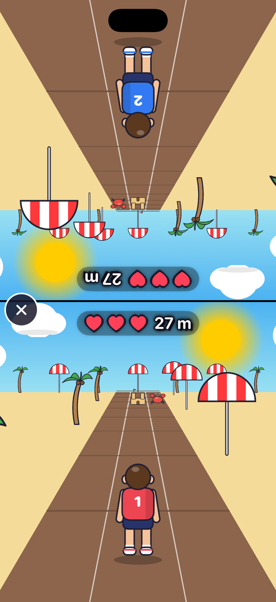 Playground Pass: two runners dodging across the playground
