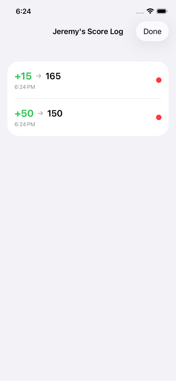 Score change history log